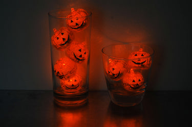 LiteCubes 3 Mode Pumpkin LED Light Up Ice Cube